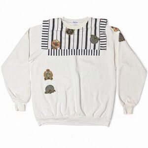 Vintage 90s Marina Bay Sailor Yacht Club Crested Emblem Sweater OSFA